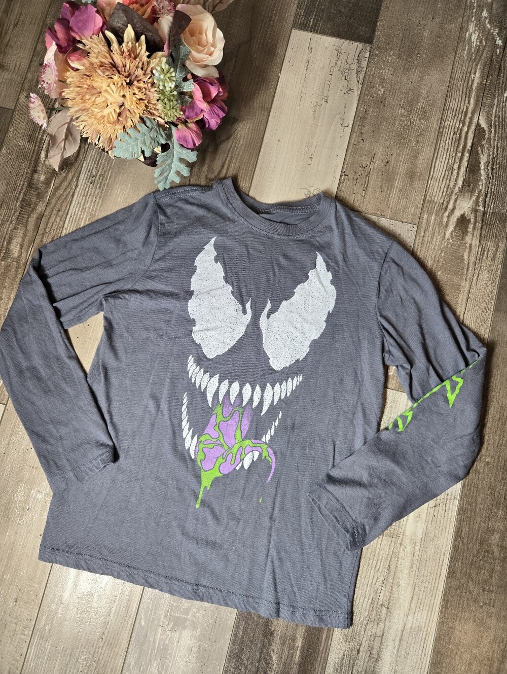 Marvel Venom Boys Long‑Sleeve Graphic Tee – Size Large 10/12